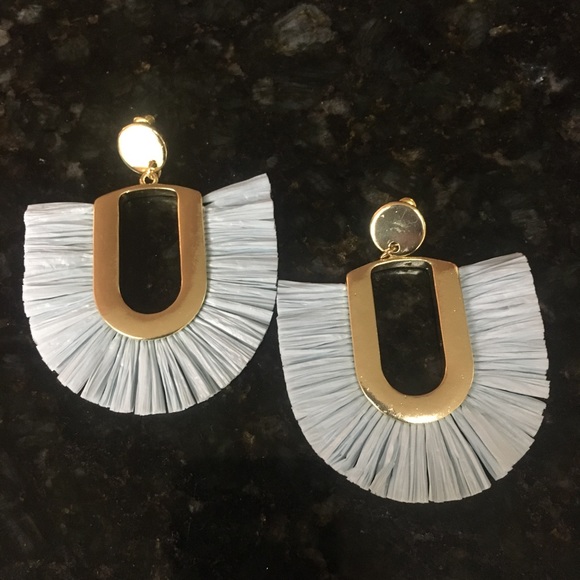 Ellie raffia earrings in blue ice - Picture 4 of 6